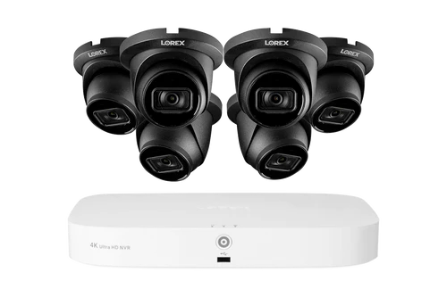 Lorex 4K 16-Camera Capable (8 Wired + 8 Fusion Wi-Fi) 2TB Wired NVR System with IP Dome Cameras featuring Listen-In Audio