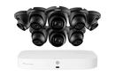 Lorex 4K 16-Camera Capable (8 Wired + 8 Fusion Wi-Fi) 2TB Wired NVR System with IP Dome Cameras featuring Listen-In Audio