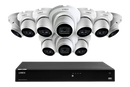 Lorex 4K 16-Camera Capable (Wired or Fusion Wi-Fi) 4TB Wired NVR System with IP Dome Cameras featuring Listen-In Audio