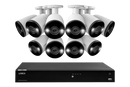 Lorex Fusion 4K (16 Camera Capable) 4TB Wired NVR System with Bullet Cameras Featuring Smart Deterrence and Two-Way Talk