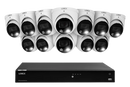 Lorex Fusion 4K (16 Camera Capable) 4TB Wired NVR System with Dome Cameras Featuring Smart Deterrence and Two-Way Talk