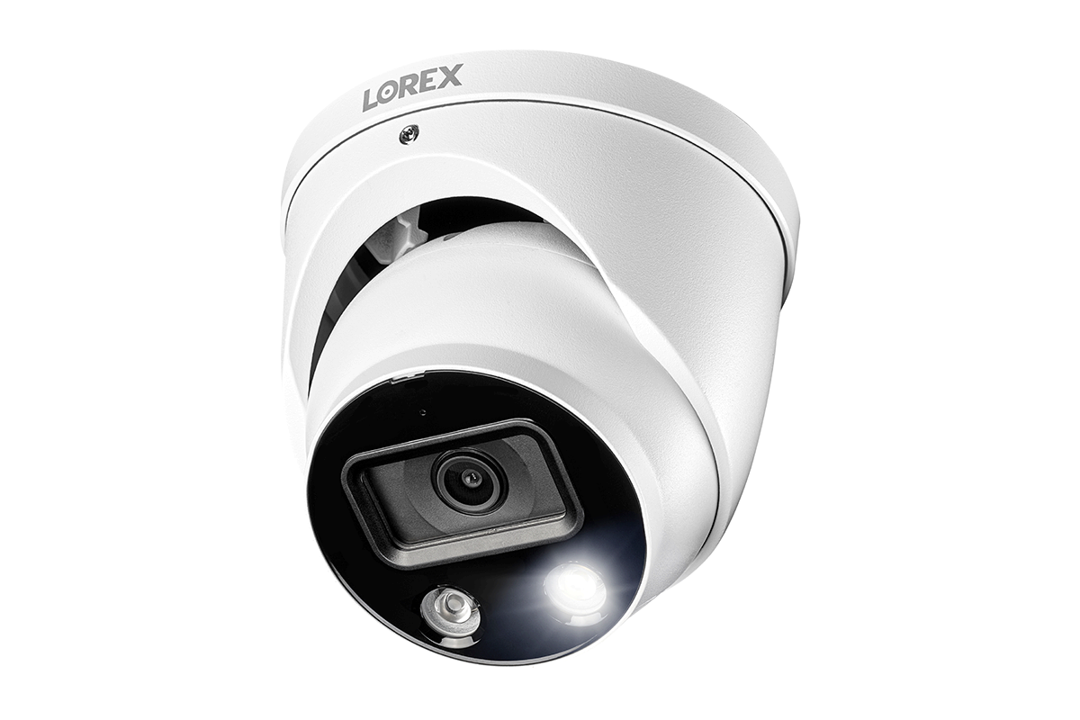 Lorex E893DD 4K 8MP Smart Deterrence Dome Camera w/Strobe and 2-Way Au